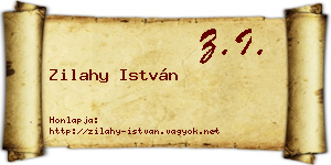 Zilahy István névjegykártya